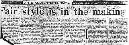 Reproduction of news paper artical