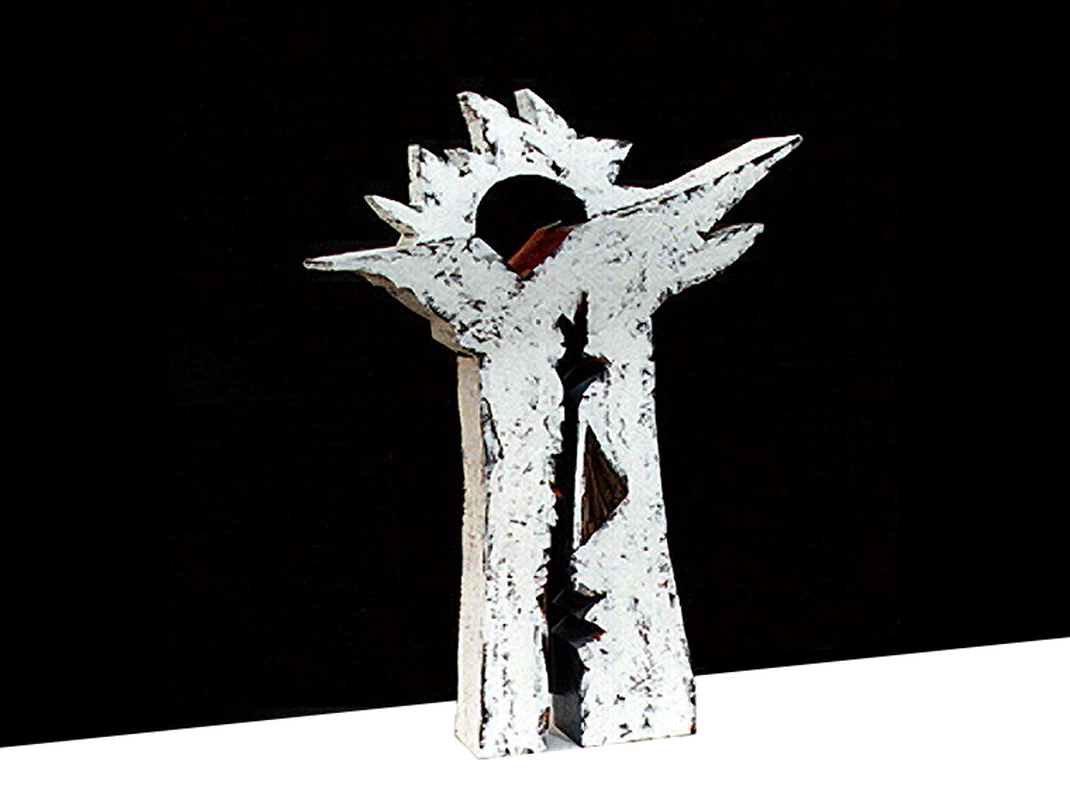 Rainbow Totem One, 1987, sculpture by Adrian Mauriks.